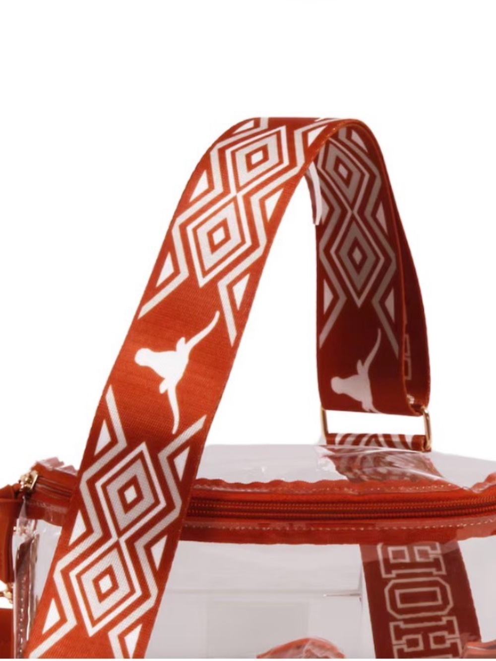 Texas Longhorns Women's Hailey Clear Purse with Logo Strap